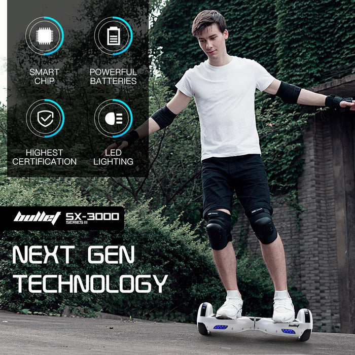 Bullet Hoverboard Self Balancing Electric Scooter Personal Transport by Funado | Frost White