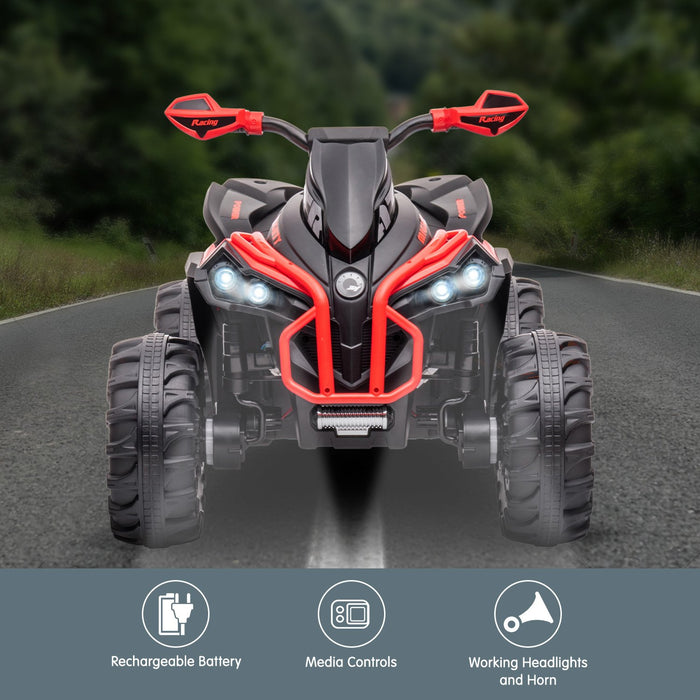 Kids Premium ATV Ride On Quad Bike | Scorched Red & Black