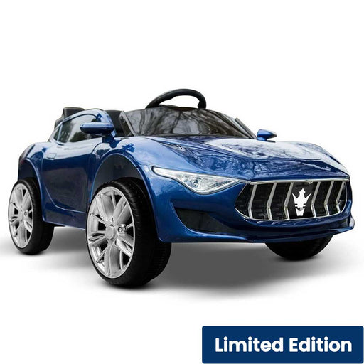 Maserati Inspired Kids Ride On Car with Remote Control Metallic Blue