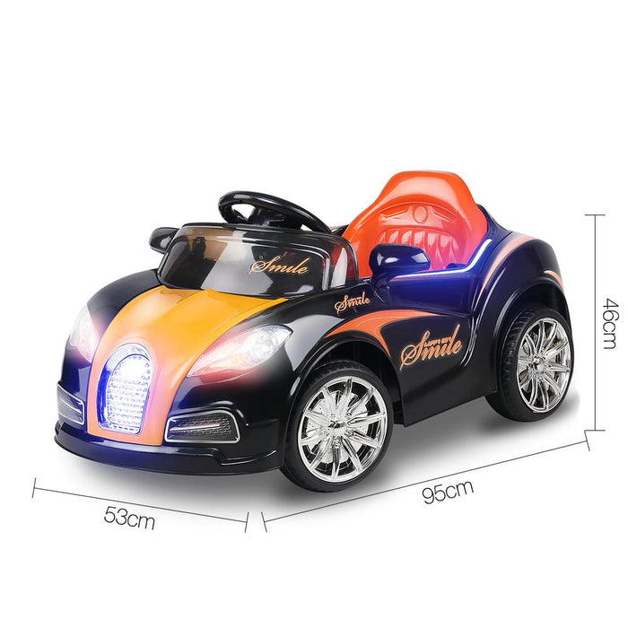 Bugatti Inspired Kids Ride On Car with Remote Control | Black & Orange