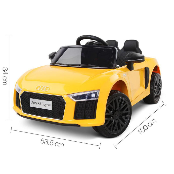 Audi R8 Spyder Licensed Kids Ride On Car with Remote Control | Flame Yellow