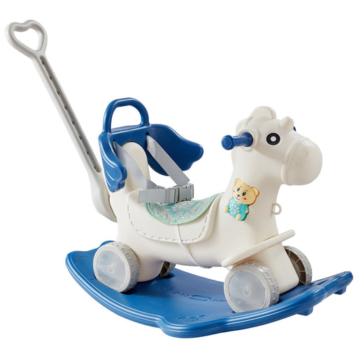 Kids 4 in 1 Push & Rocking Horse Buddy | Unicorn White