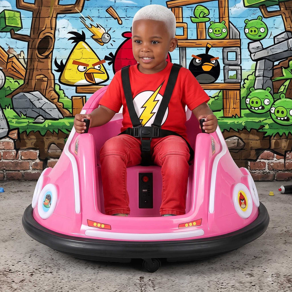 Angry Birds Kids Ride On BUMPER Car with Remote Control | Pink