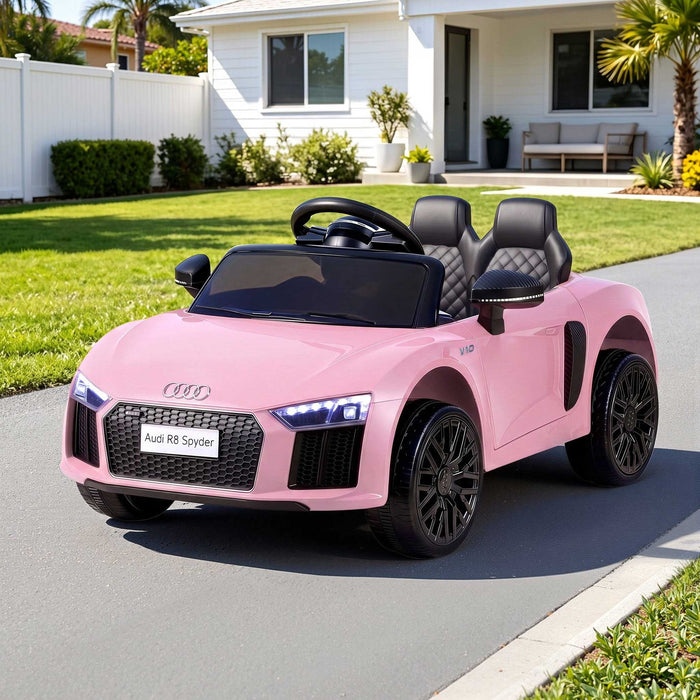 Audi R8 Spyder Licensed Kids Ride On Car with Remote Control Baby Pink