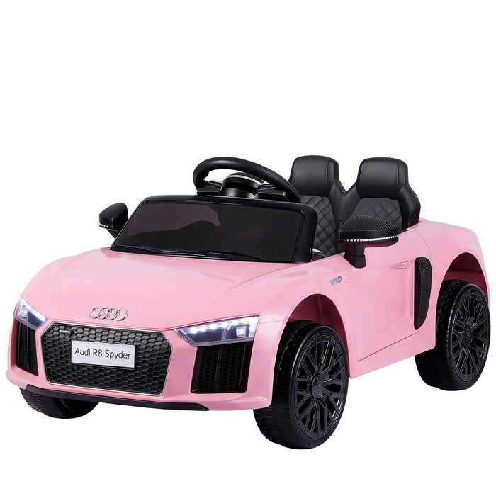 Audi R8 Spyder Licensed Kids Ride On Car with Remote Control Baby Pink