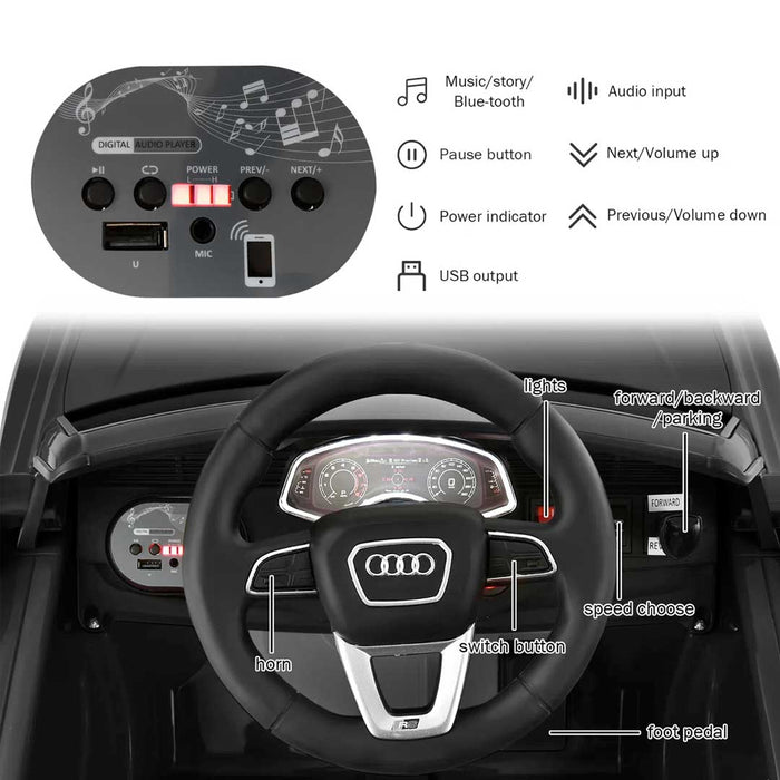 Audi RS Q8 Officially Licensed Kids Ride On Car with Remote Control |  Mythos Black