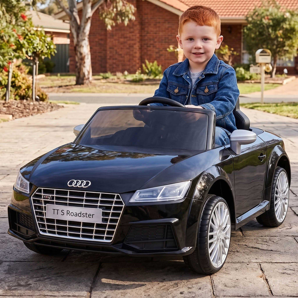 Audi TT RS Roadster Licensed Kids Ride On Car Black