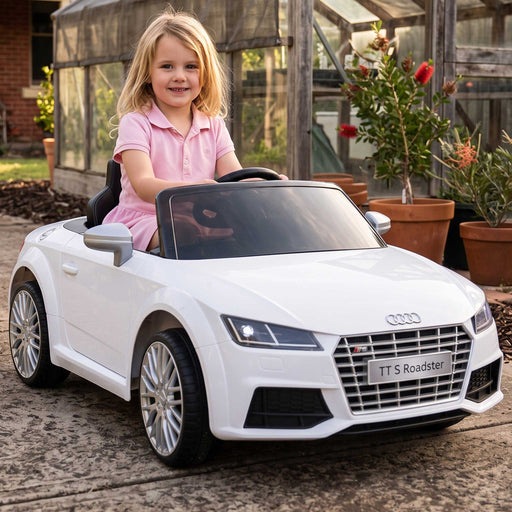 Audi TT S Roadster Licensed Kids Ride On Car White