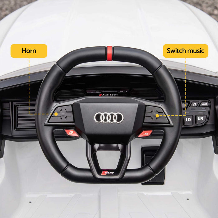 Audi RS3 Licensed Kids Ride On Car with Remote Control Candy White