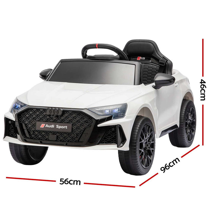 Audi RS3 Licensed Kids Ride On Car with Remote Control Candy White