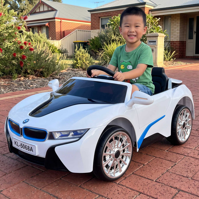 BMW i8 Inspired Kids Ride On Car with Remote Control | White