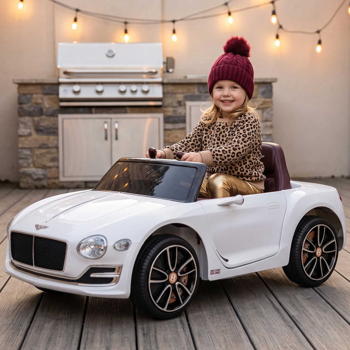 Bentley Inspired Kids Ride On Car with Remote Control | White