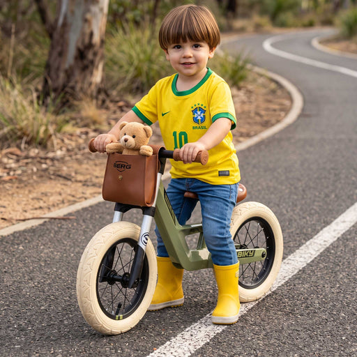 Berg Biky Balance Bike with Detachable Backpack | Retro Green