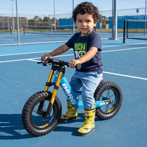 Berg Biky Balance Bike with Off Road Tyres & Handbrake | Sky Racing Blue