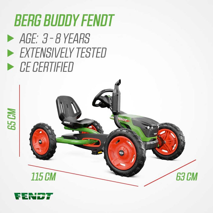 fendt pedal tractor Berg Buddy Officially Licensed Fendt Kids Pedal Powered Go Kart | Clas