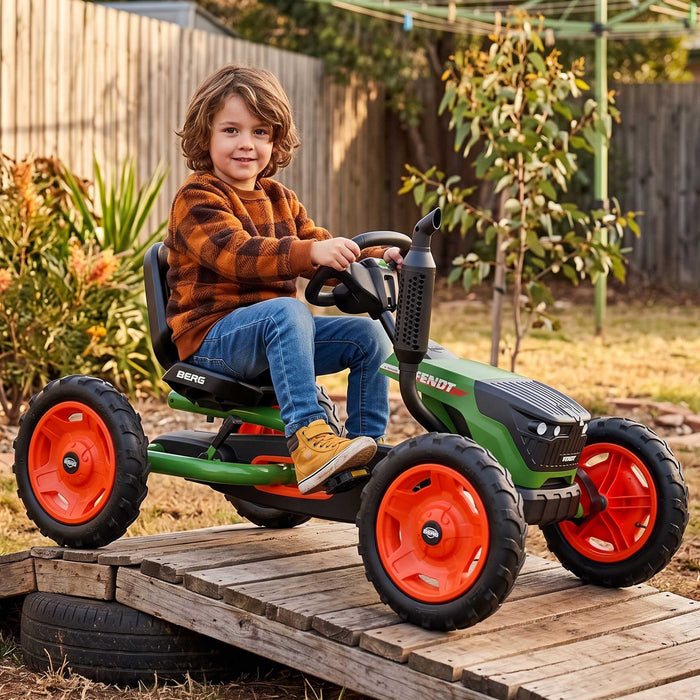 Berg Buddy Officially Licensed Fendt Kids Pedal Powered Go Kart Classic Tractor Green and Red