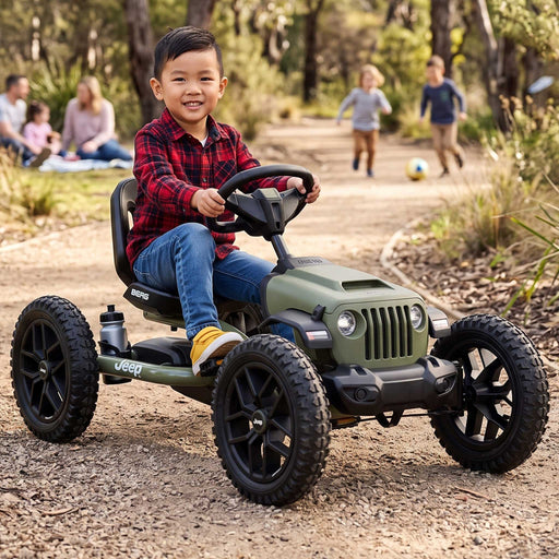 Berg Buddy Officially Licensed JEEP Wrangler Kids Pedal Powered Go Kart Willys Green