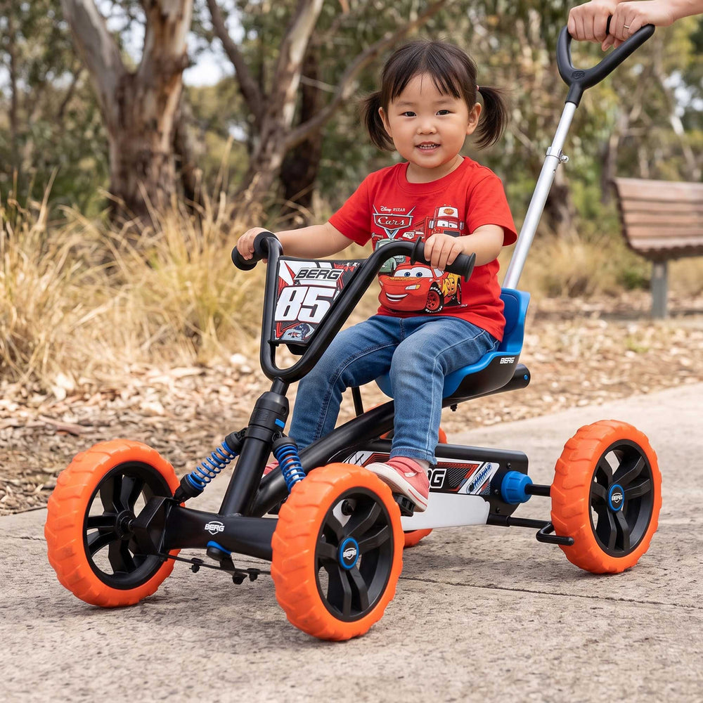 Berg Buzzy 2-in-1 Off Road Kids Push & Pedal Powered Go Kart | Nitro Black