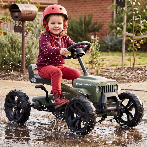 Berg Buzzy Officially Licensed JEEP Sahara Kids Pedal Powered Go Kart | Willys Green