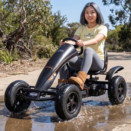 Berg Extra Black Edition Kids & Adults Pedal or 3 Gear Powered Go Kart | Midnight Black