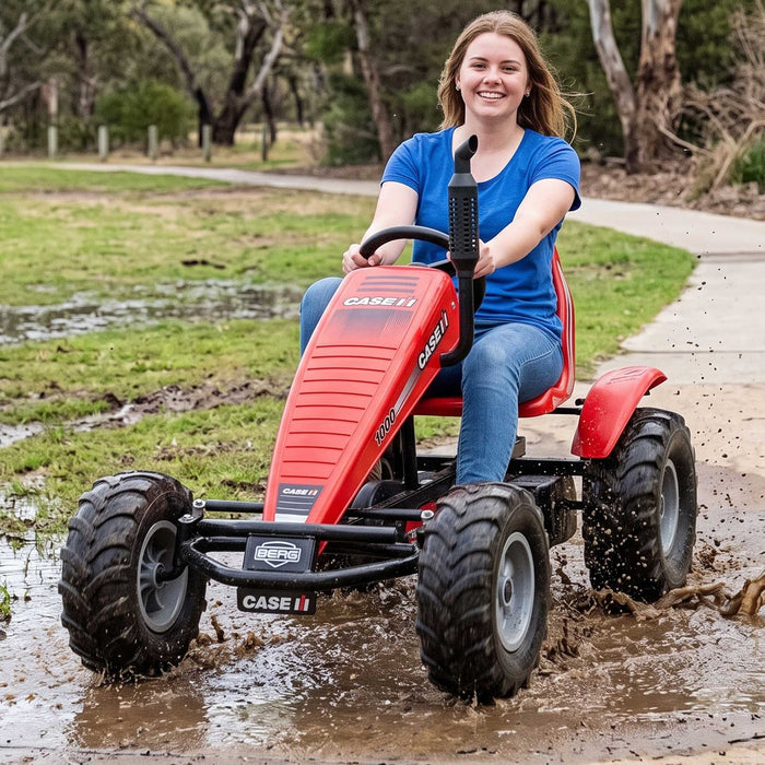 Berg Extra Officially Licensed Case I-H Tractor Inspired Kids & Adults Pedal or 3 Gear Powered Go Kart | Trademark Red