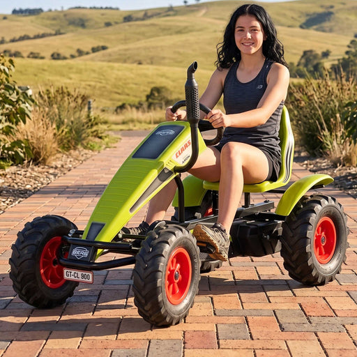 Berg Extra Officially Licensed Claas Harvester Inspired Kids & Adults Pedal or 3 Gear Powered Go Kart | Seed Green
