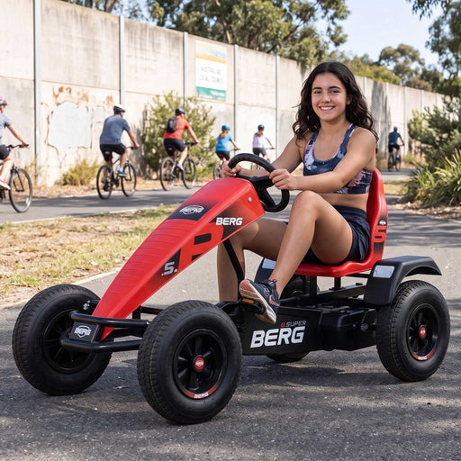 BERG B. Super Blue BFR  Kids & Adults Pedal or 3 Gear Powered Go Kart | Candy Apple Red