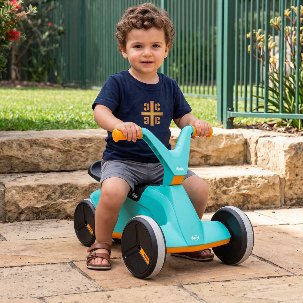 Berg Go Twirl Kids Push & Pedal Powered Go Kart | Turquoise