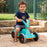 Berg Go Twirl Kids Push & Pedal Powered Go Kart | Turquoise