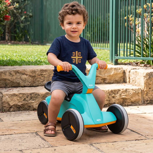 Berg Go Twirl Kids Push & Pedal Powered Go Kart | Turquoise