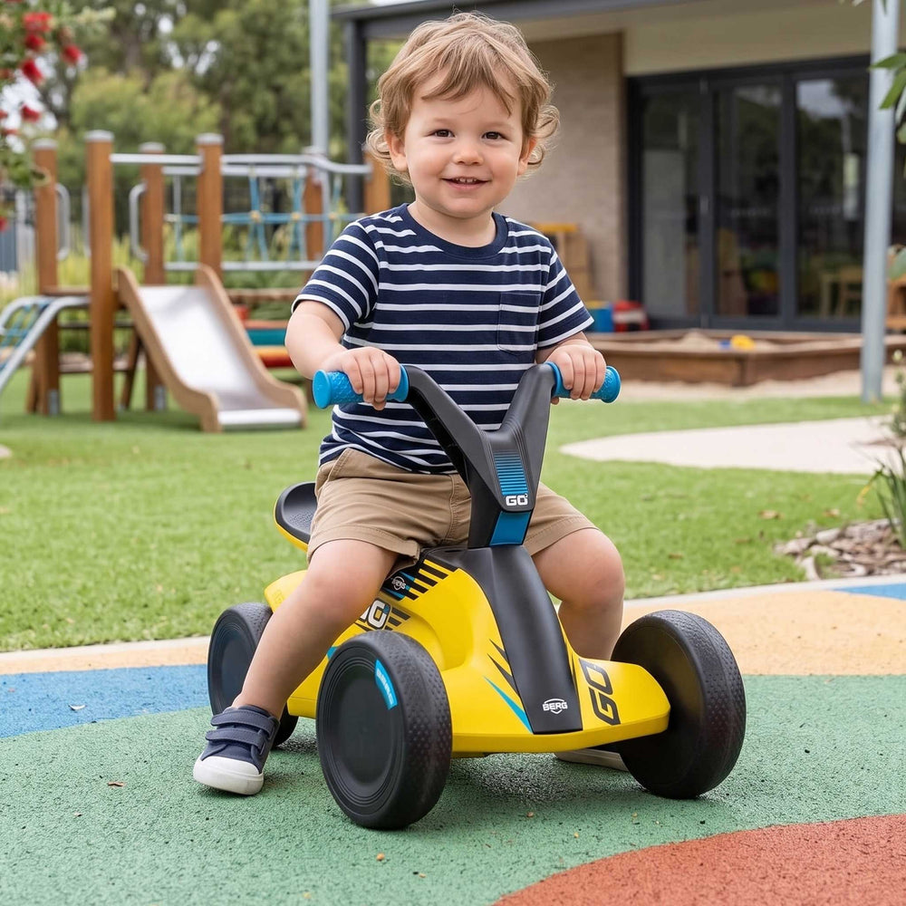 Berg Go2 Kids Push & Pedal Powered Go Kart | SparX Yellow