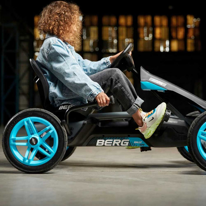 berg pedal go-kart buddy blue Berg Rally Kids Pedal Powered Go Kart | APX Blue Shadow