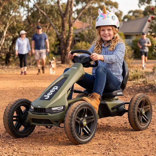 Berg Rally Officially Licensed JEEP Cherokee Kids Pedal Powered Go Kart Willys Green