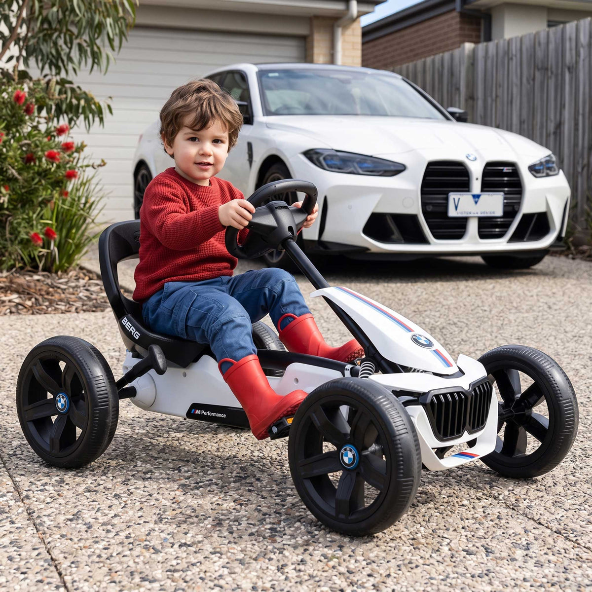 Berg Reppy Officially Licensed BMW Kids Pedal Powered Go Kart | White