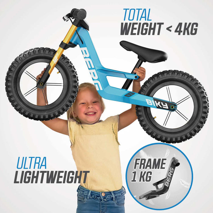 Berg Biky Balance Bike with Off Road Tyres & Handbrake Sky Racing Blue