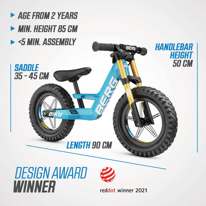 Berg Biky Balance Bike with Off Road Tyres & Handbrake Sky Racing Blue