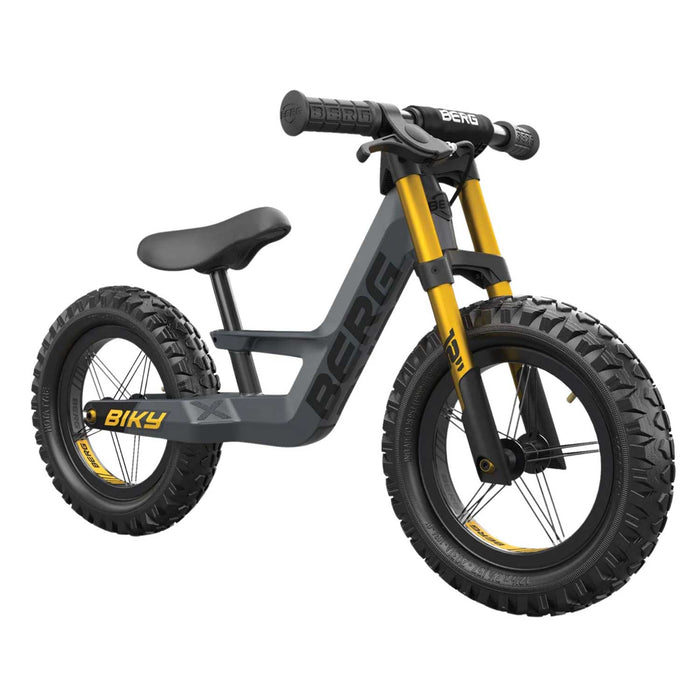 Berg Biky Balance Bike with Off Road Tyres & Handbrake Goosey Grey