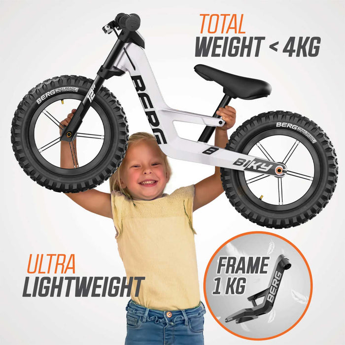 Berg Biky Balance Bike with Handbrake Pure White