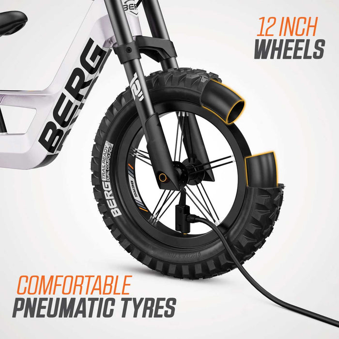 Berg Biky Balance Bike with Handbrake Pure White