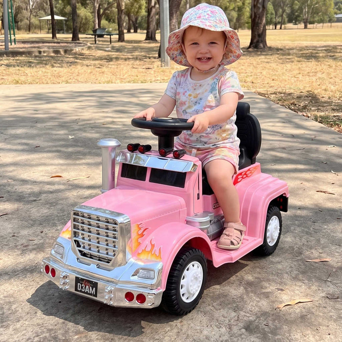Big Rig Truck Deluxe Kids Ride On Car | Pink