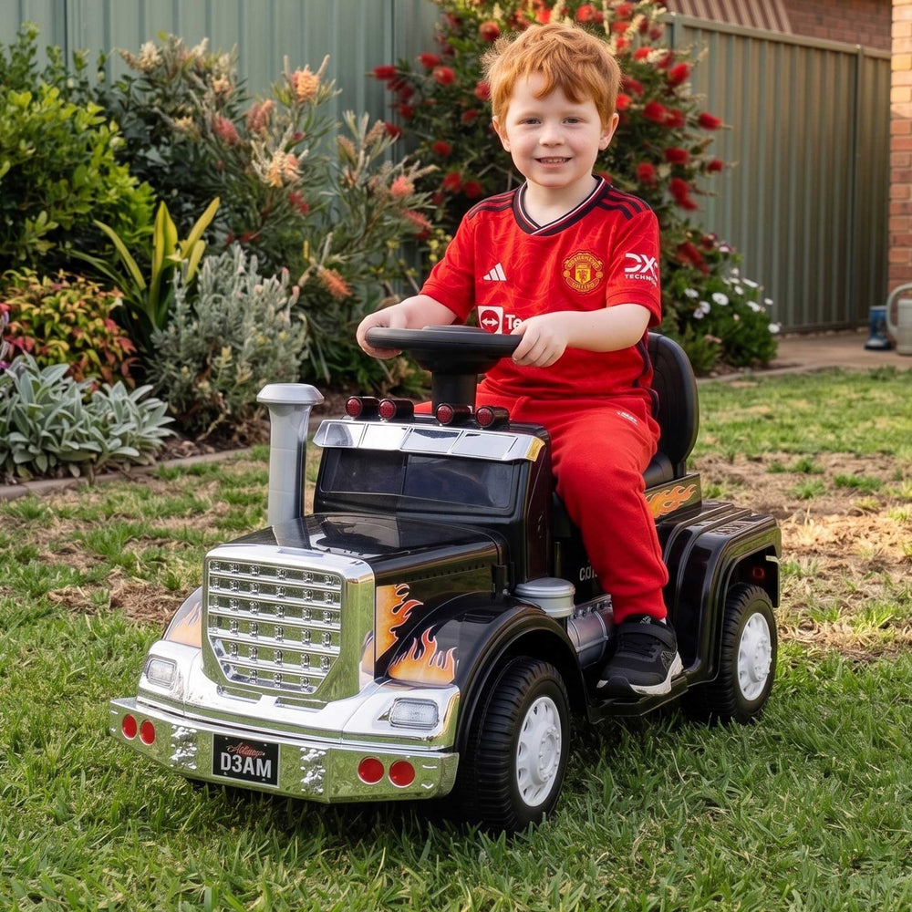 Big Rig Truck Deluxe Kids Ride On Car Black