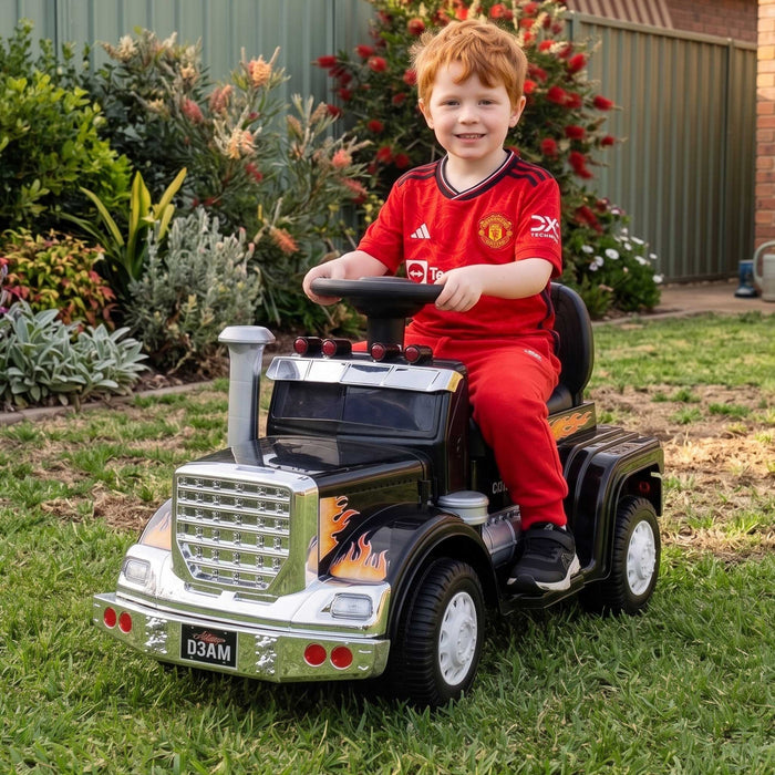 Big Rig Truck Deluxe Kids Ride On Car Black