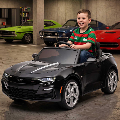 Chevrolet Camaro SS Officially Licensed Kids Ride On Car with Remote Control Black Panther
