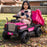 Construction Inspired Dump Truck Bulldozer Kids Ride On Electric Car | Black Pink