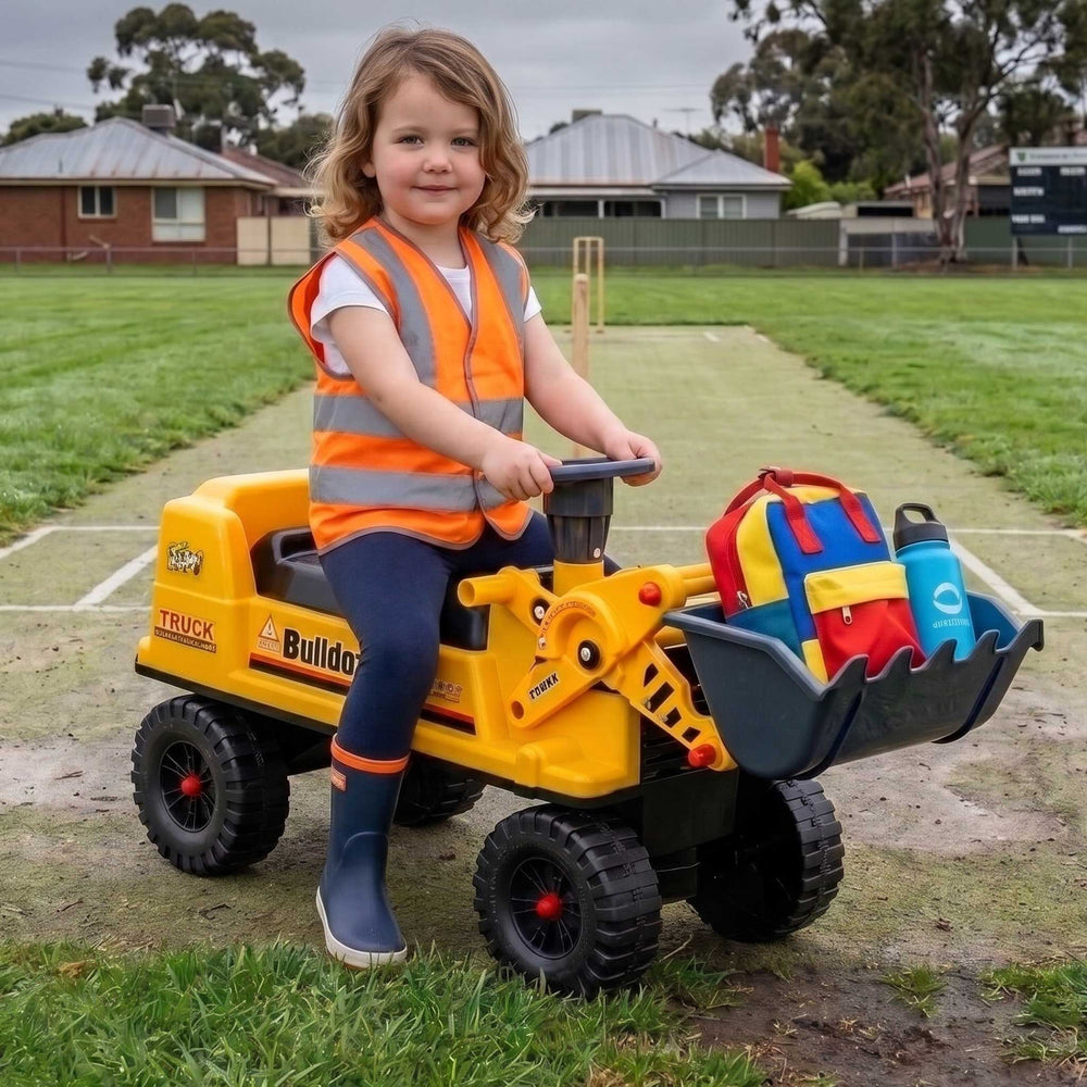 Construction Inspired Kids Ride On Car Bulldozer Digger | Yellow