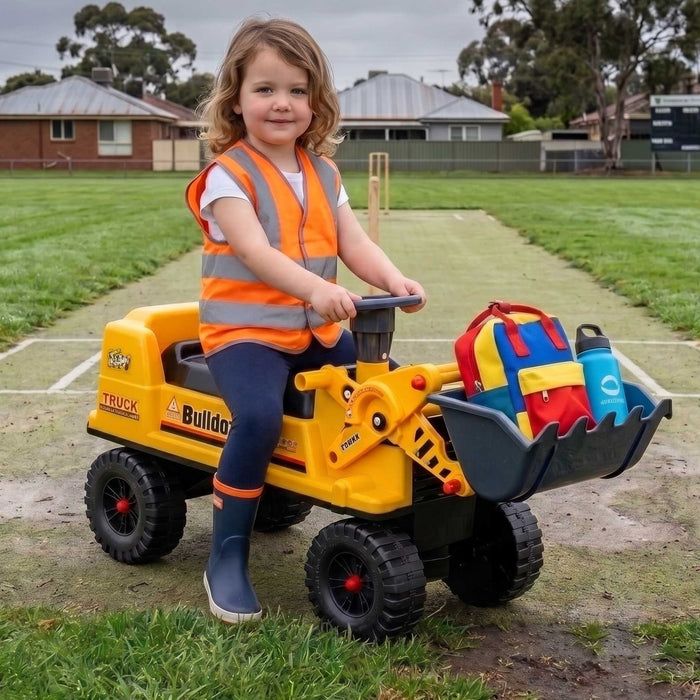 Construction Inspired Kids Ride On Car Bulldozer Digger | Yellow