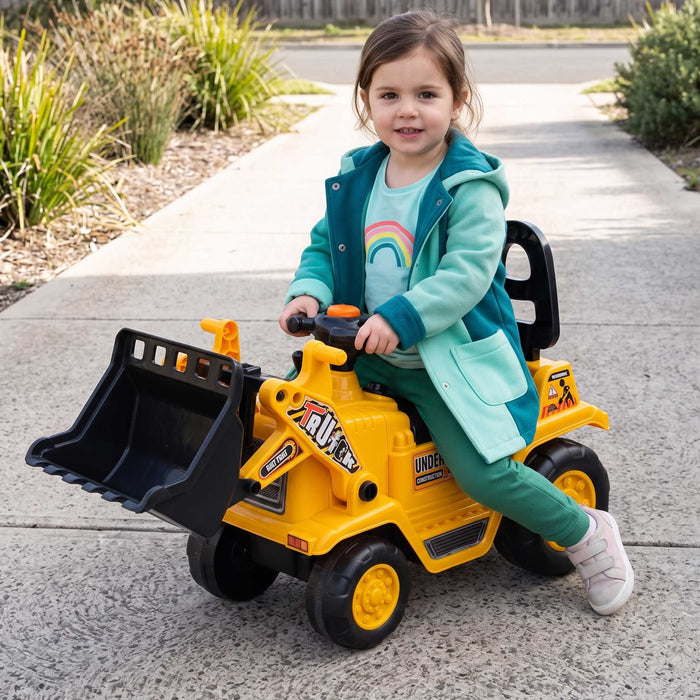 Construction Inspired Kids Ride On Car Bulldozer Yellow