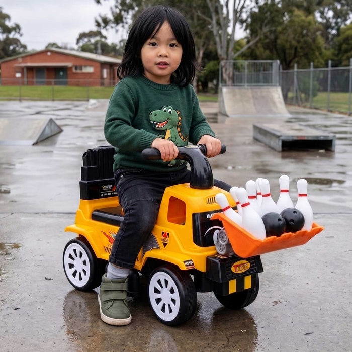 Construction Inspired Kids Ride On Car Excavator | Yellow