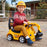 Construction Inspired Kids Ride On Car Excavator Yellow