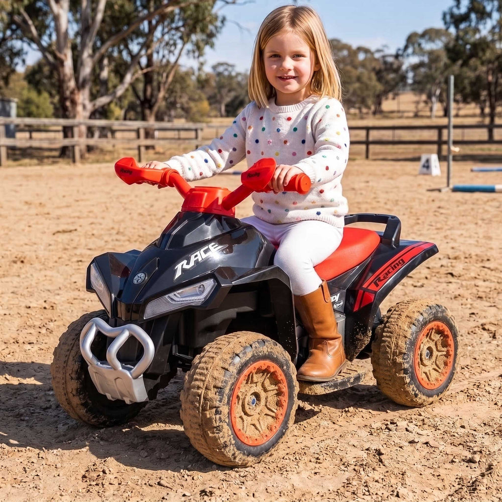 DareDevil Kids Ride On Quad Bike Black with Red